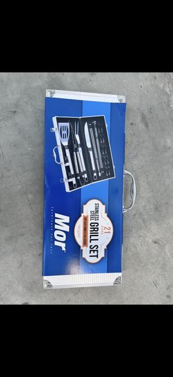 Mor 21-Piece Stainless Steel Grill Tool Set - New in Case, BBQ Essentials