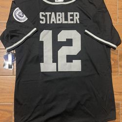 Oakland Raiders Baseball Style Jersey Kenny stabler 12