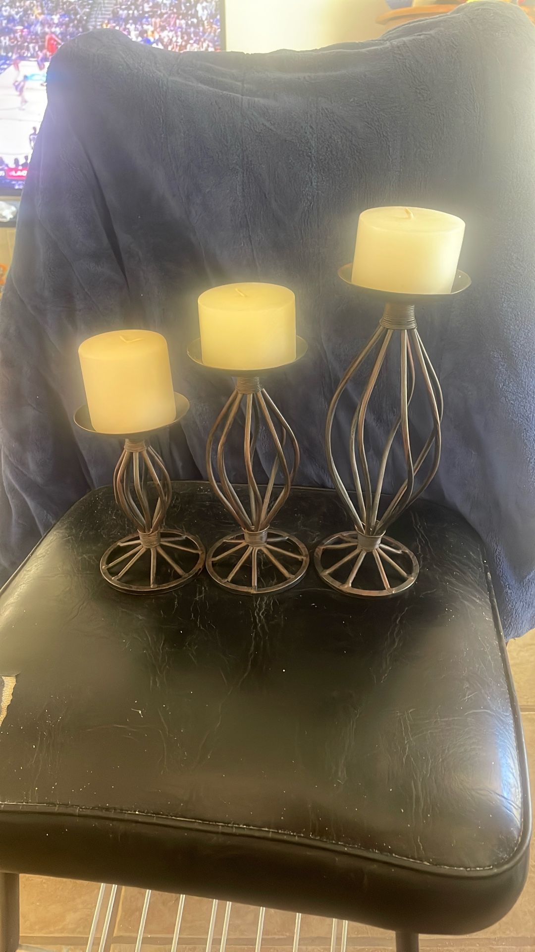 Wrought Iron Swirling Candle Holders