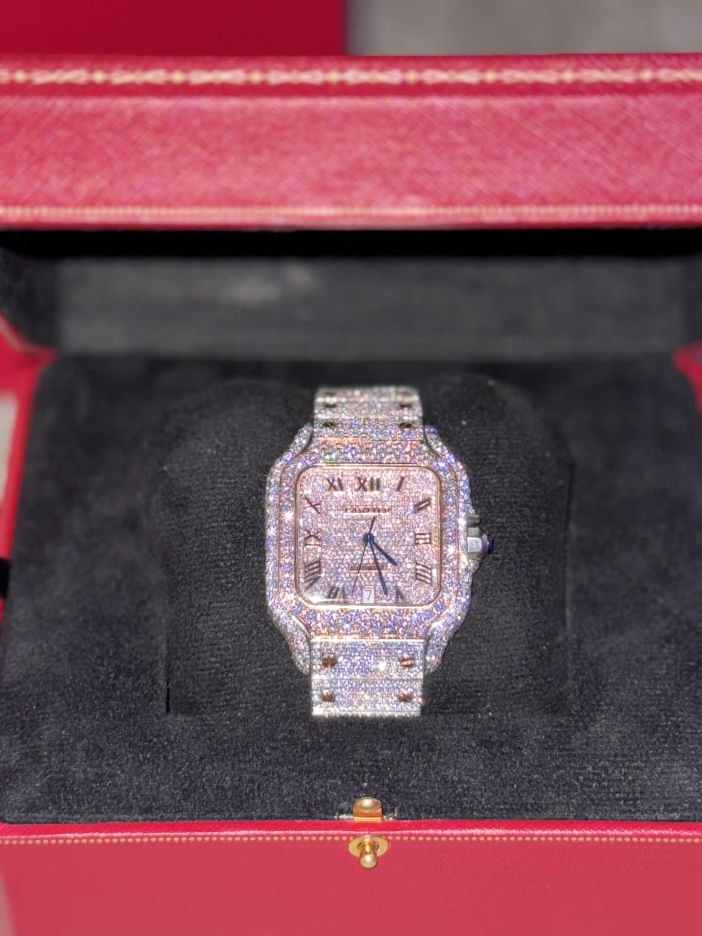 Rose Gold Cartier Moissanite Watch