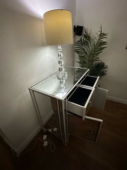 Mirrored table chest/drawer. Mirror accent cabinet