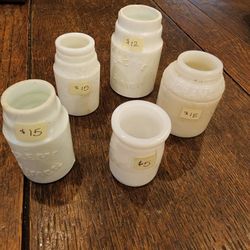 Various Small Vintage Milkglass Jars $65