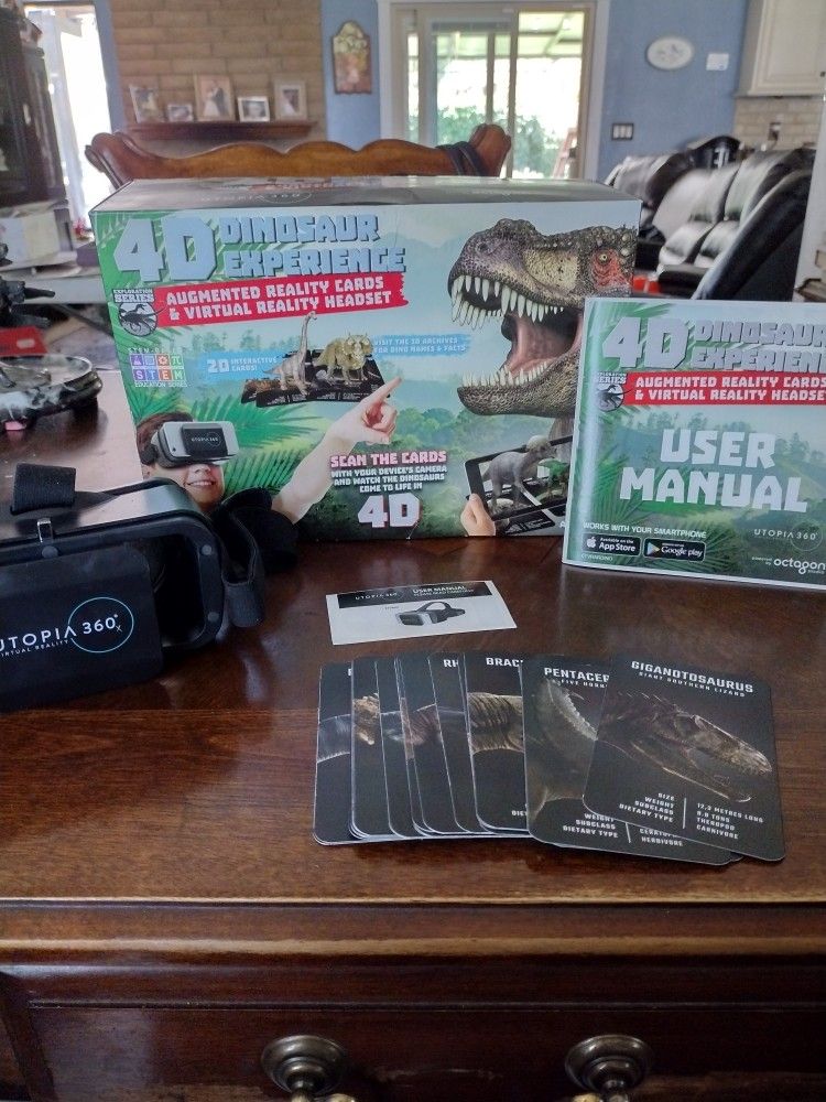 4D Utopia 360 Dinosaur Experience Augmented Reality Cards & VR Headset