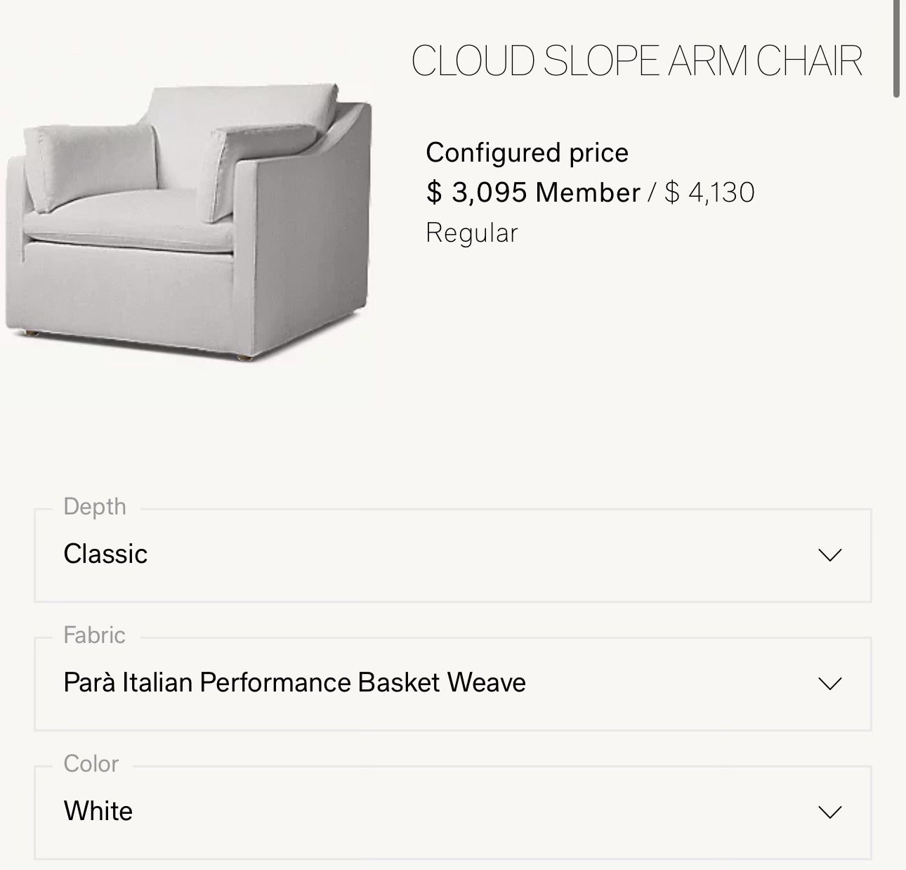 Cloud Slope Arm Chair 