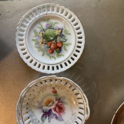 Lace Edge Bowl And Saucer Set Made In Japan5 Inch