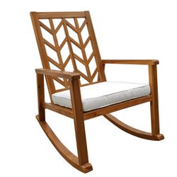 Outdoor Acacia Rocking Chair with Cushion 2 Available 