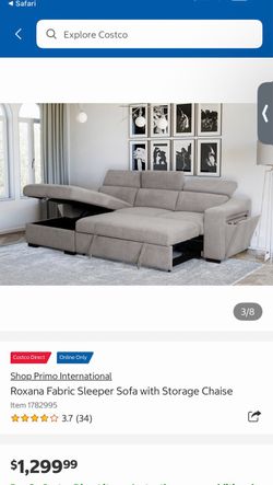 Costco sectional light gray with storage