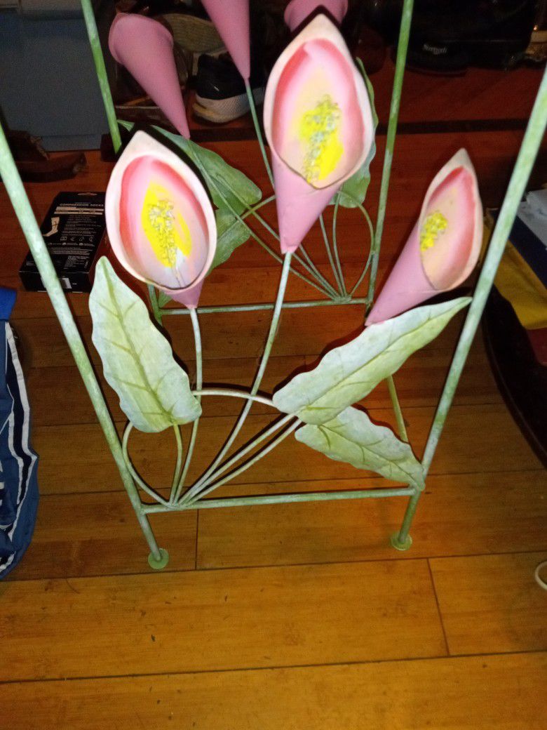 Real Touch Calla Lilies Artificial Flowers Arrange With A Metal Matching Stand 