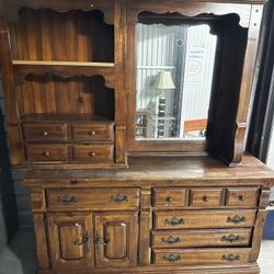 LARGE DRESSER AND TOPPER WITH MIRROR