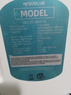 DUBLUE DEHUMIDIFIER!
