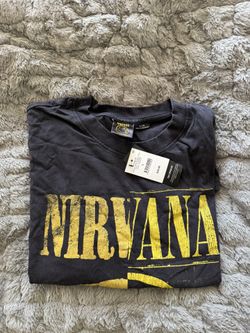 NIRVANA Black and Yellow Short Sleeve Tee L