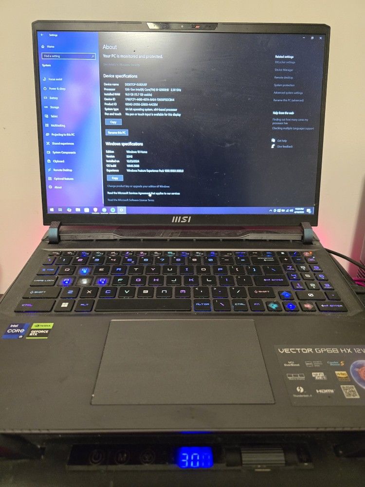 Gaming Laptop + Cooling Fan - $1300 OBO