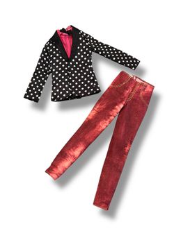 2012 Barbie Fashionista Ken Polka Dot Suit Top + Fashionista Ken Pants