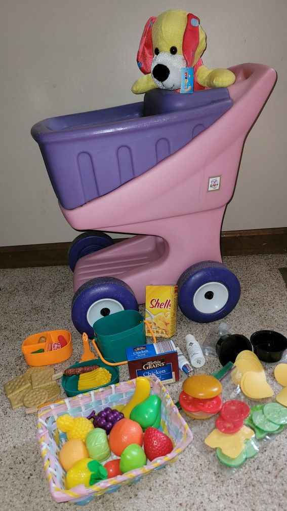 Grocery Step 2 Cart with Over 40 Accessories, Camping, Food, Dog, etc.