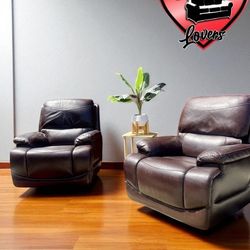 Leather Brown Recliner - Free Delivery‼️