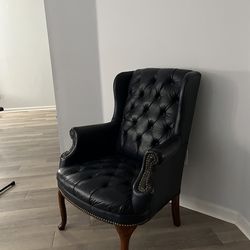 Blue Leather Wingback Chairs