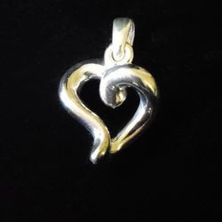 2" x 1.3"  (8mm Bail) Sterling Silver 3-D Twisted Puffy Heart Pendant. Flawless!