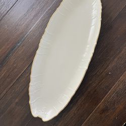 Formalities by Baum Bros Bernadotte Ivory Serving Platter – 20” Gold Trim