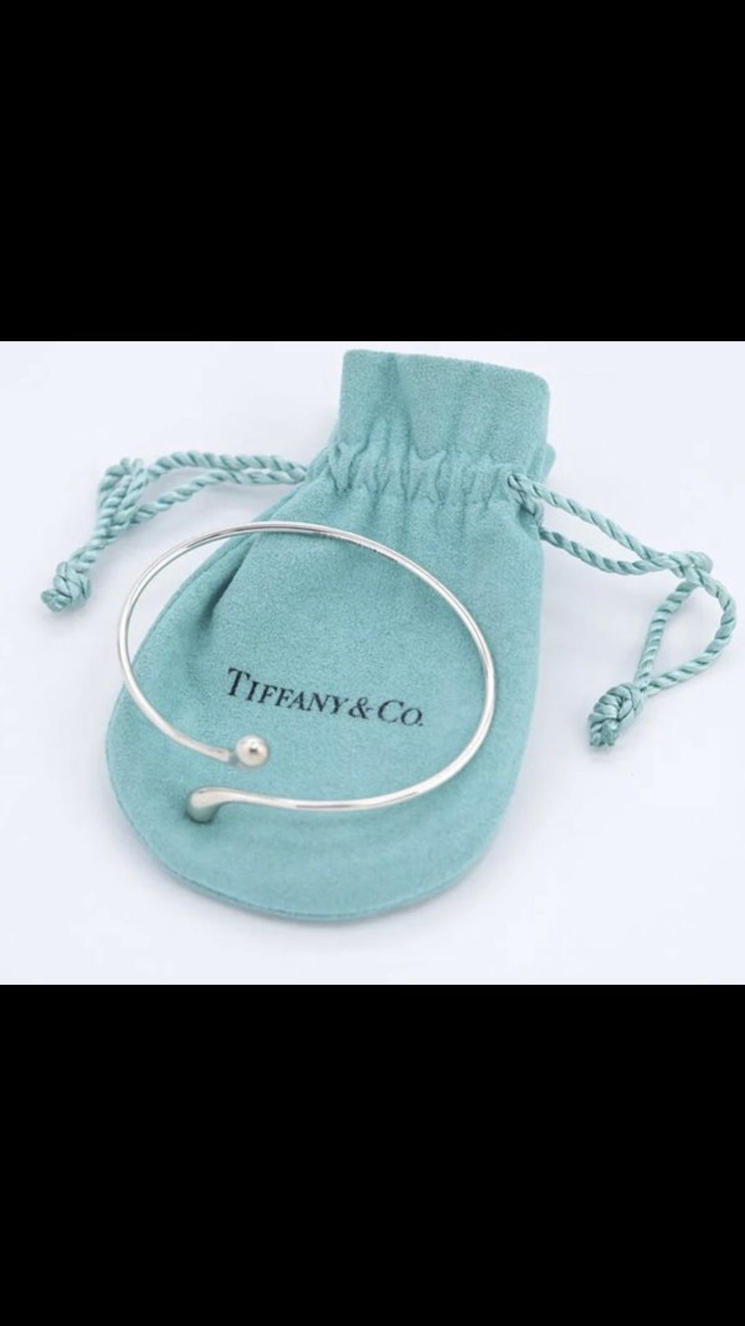 TIFFANY & Co Tear Drop Bracelet Signed Peretti Silver 925 Bangle Bracelet