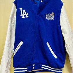 Men's Los Angeles Dodgers JH Design Royal Reversible Fleece Jacket with Faux Leather Sleeves