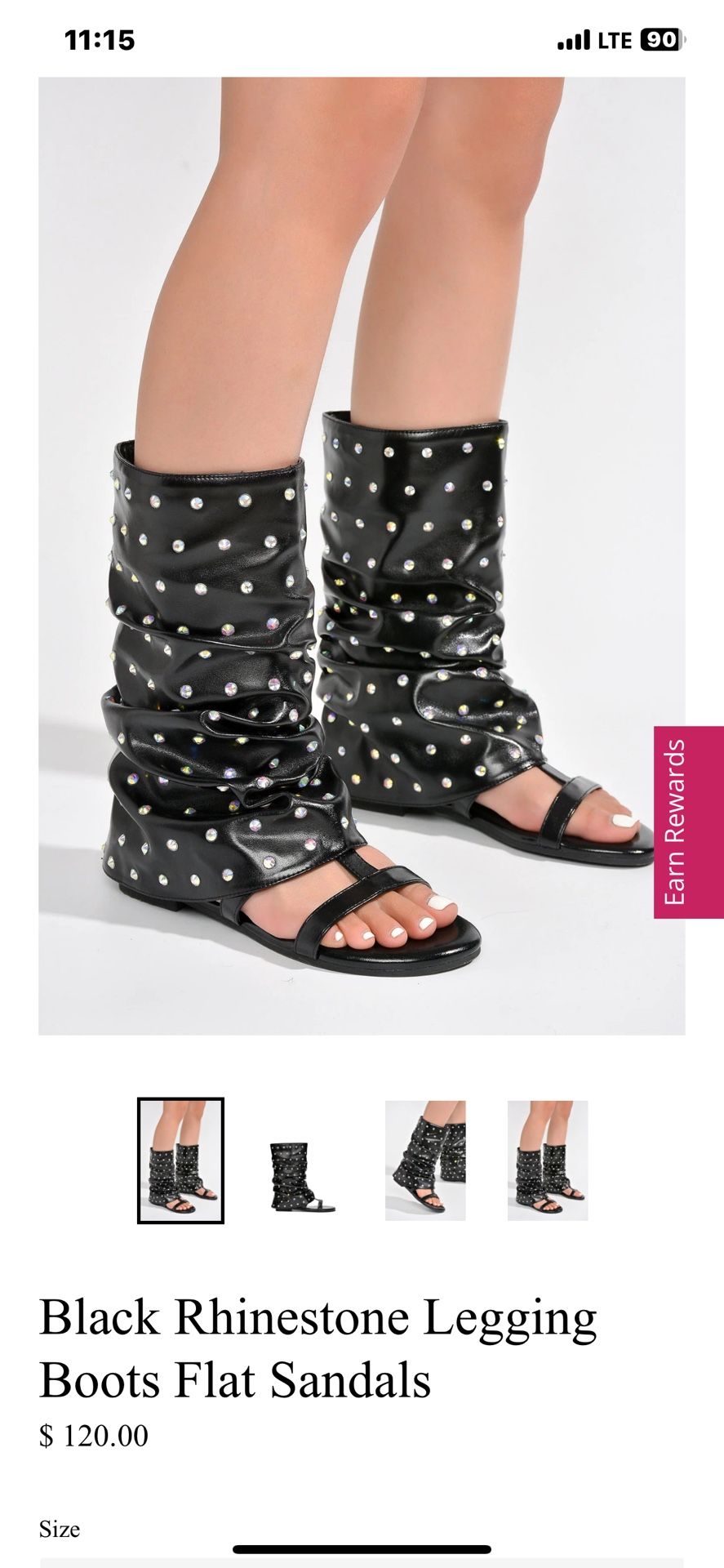 Boot Rhinestone sandals. Size 10