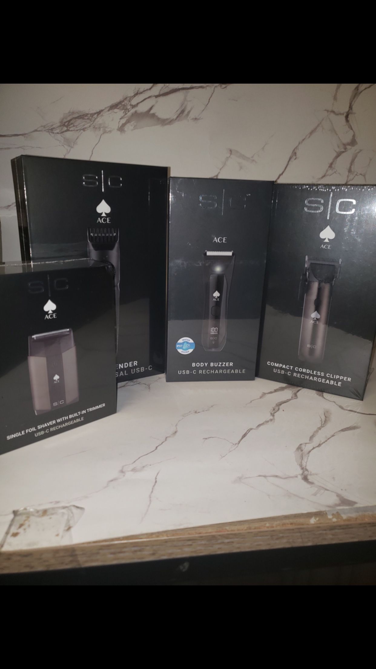 New StyleCraft Ace Set, Body Buzzer, Foil shaver w/Mini Trimmer, Beard Blender, And A Compact Cordless Clipper