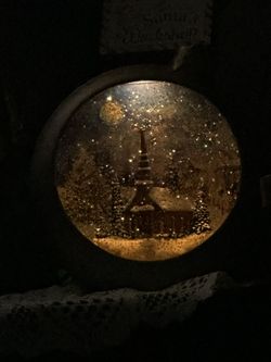 Peaceful church snow globe gold