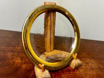 1980 Annieglass handcrafted glass plate with 24k gold painted rim