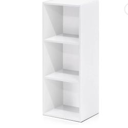 Furinno 11003WH 3 - Tier Open Shelf Bookcase, White Color - 12" W x 31.5" H x 9.3" D