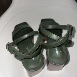 Marc Fisher Green Block Heel Platform Size 7