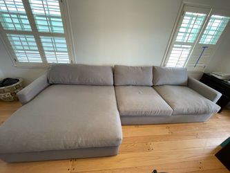 Living Spaces 2 Piece Sectional with  Oversized Chaise