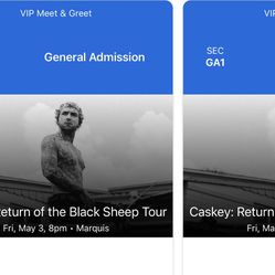 Caskey Tickets VIP Meet and Greet: Marquis Theater