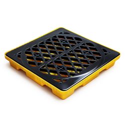 New 1 Drum Spill Containment Platform 5 Gallon, Anti Slip Plastic Containment Tray Liquid Capacity, 441 Lbs Load Capacity, Detachable Leakproof Polyet