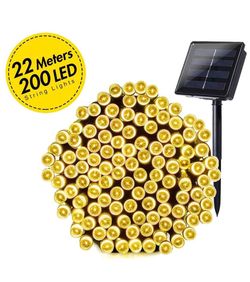Grezea Solar Fairy String Lights 200 LED Decorative Twinkle Light for Garden Patio Lawn Balcony Tree Outdoor Landscape Holiday Wedding Indoor Starry