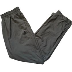 Reebok Mens Workout Windbreaker  Lightweight Tracksuit Pants Gray/Black