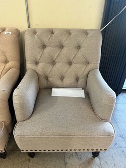 VASAGLE Tufted Faux Accent Chair  - Grey