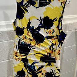 Ivanka Trump Floral Print Sleeveless Sheath Dress