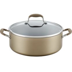 Anolon Advanced Home Hard-Anodized Nonstick Wide Stock Pot/Stockpot (7.5-Quart, Bronze