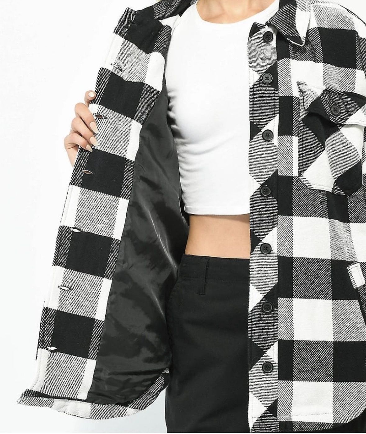 Empyre Black & White Plaid Jacket – Oversized Small – Unisex