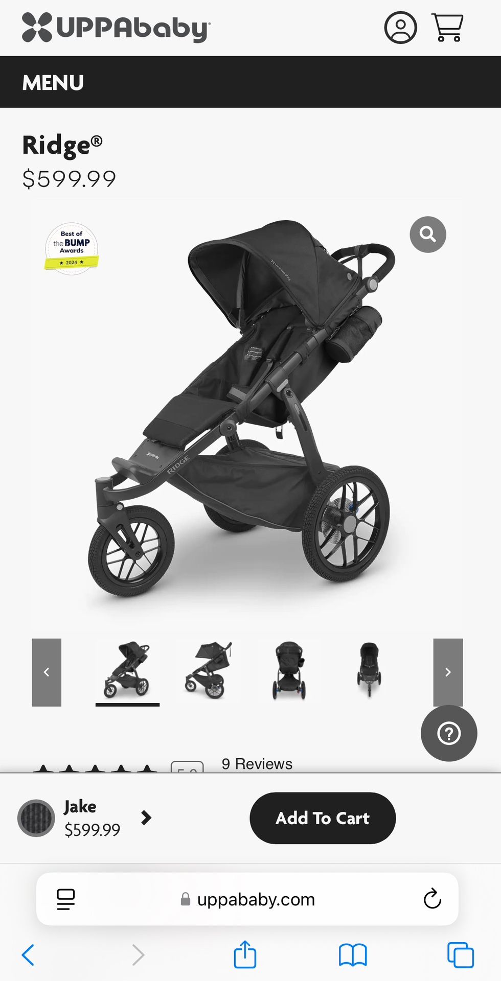 Uppa Baby ridge Jogger Stroller