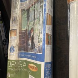 Weather Star 72 in. x 80 in. Brisa White Standard Double Retractable Screen Door Kit