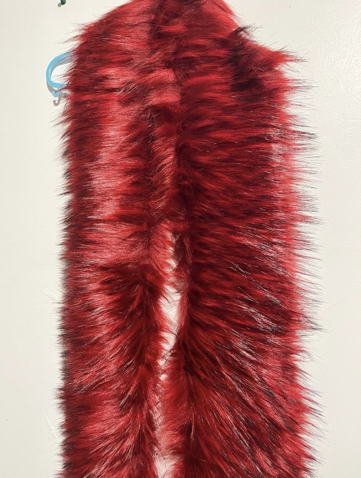 Faux Fur Scarf Red