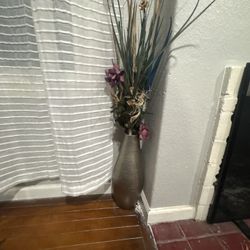 Decorative Floor Vase with Artificial Flowers
