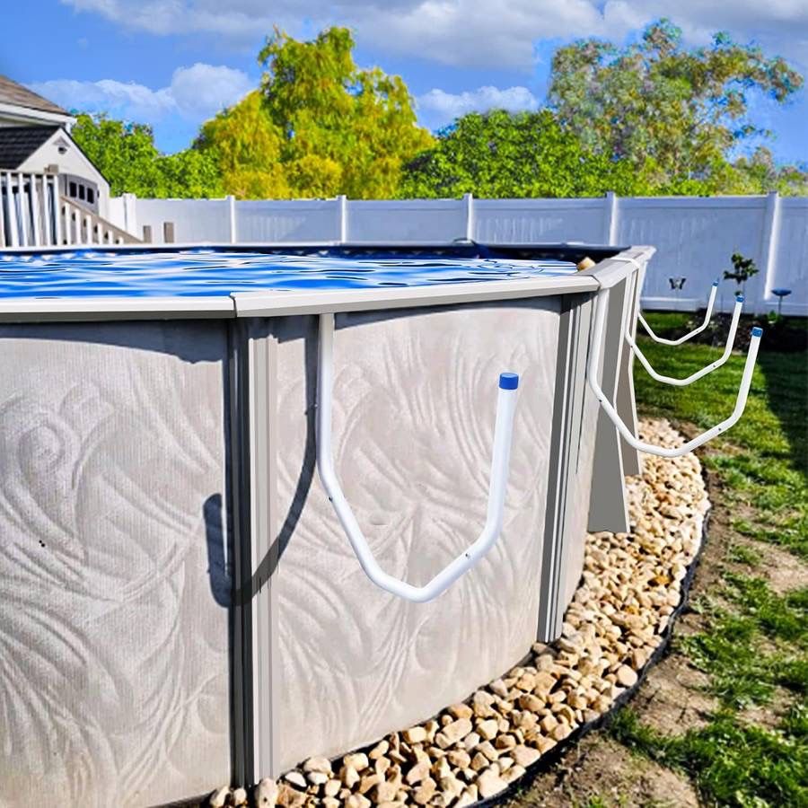 new 5Pcs Solar Cover Holder, Pool Storage Hooks Keep Solar Cover/Blankets Off The Ground, Strong & Stable Solar Cover Hooks with Bearing Up to 60 Lbs,