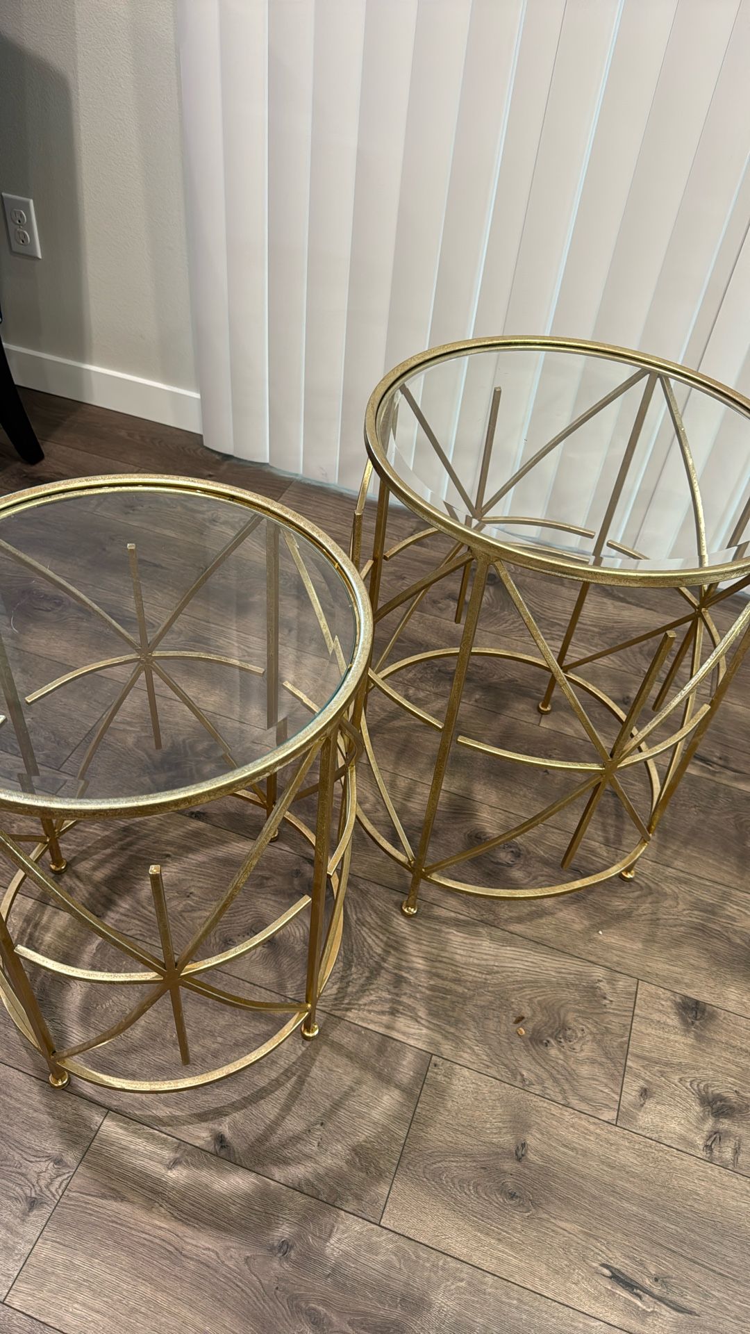 Two Golden Side Tables
