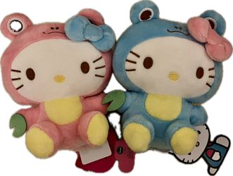Small Hello Kitty Blue Pink Frog