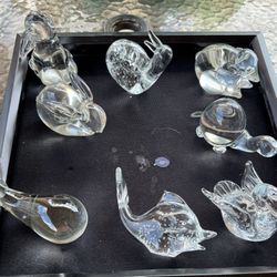 Glass Animal Figurines Set