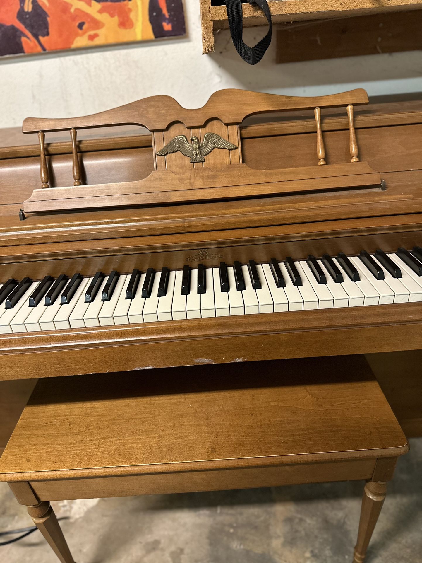Full Upright Piano With Bench