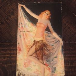 Rare Vintage/Antique Risqué Pin Up Girl 1940s Card/Postcard GC 3.5 x 5.5