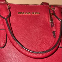 Michael Kors Leather Red Zip top satchel